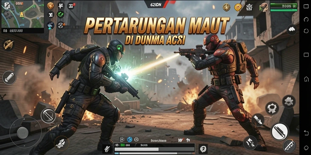 Tampilan gameplay seru dan mendebarkan dari 62IDN.