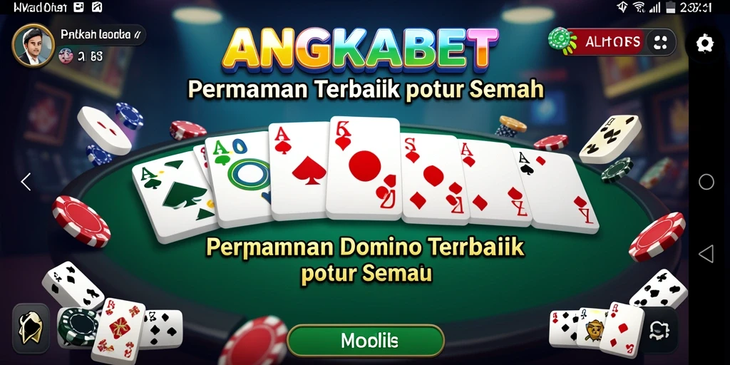 Tampilan gameplay seru dalam ANGKABET, permainan domino yang menarik