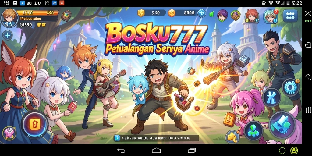 Tampilan gameplay seru dari BOSKU777 yang penuh aksi Anime.