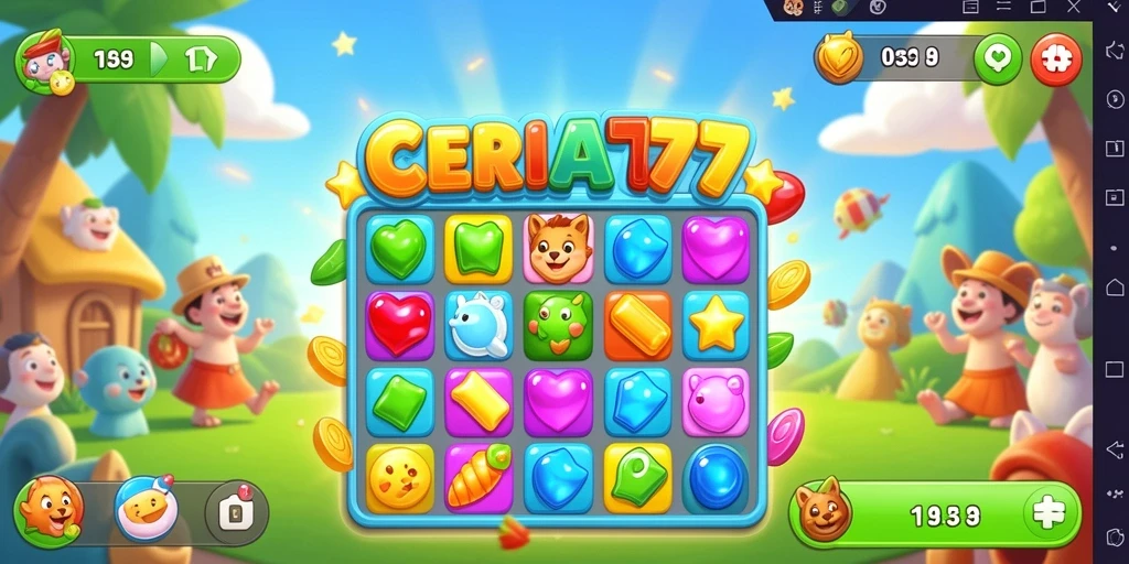 Tampilan gameplay CERIA777 yang penuh warna dan menantang.