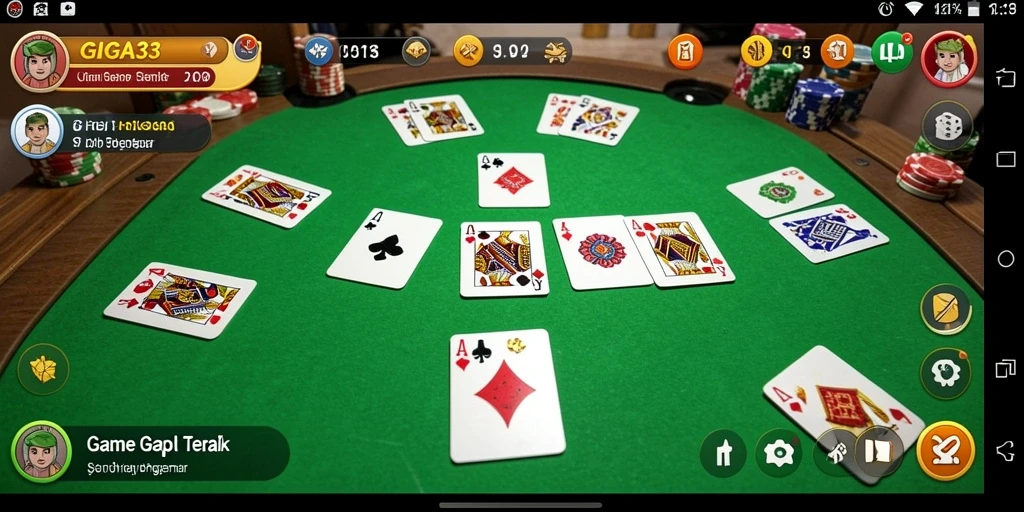 Screenshot GIGA33 menampilkan gameplay Gaple yang seru dan menarik.