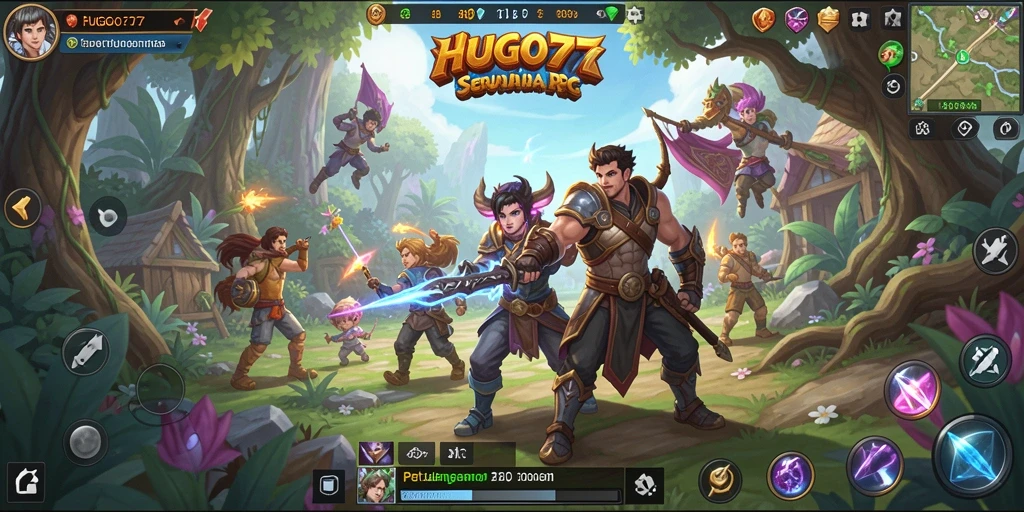 Tampilan menakjubkan dari gameplay RPG HUGO77 yang penuh aksi.