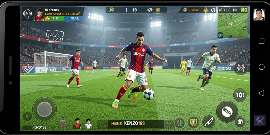Screenshot menampilkan aksi seru dalam pertandingan sepak bola.