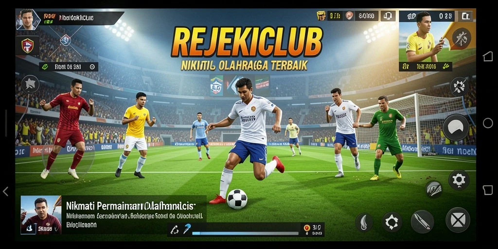 Tangkapan layar gameplay dari REJEKICLUB dengan aksi olahraga yang seru.