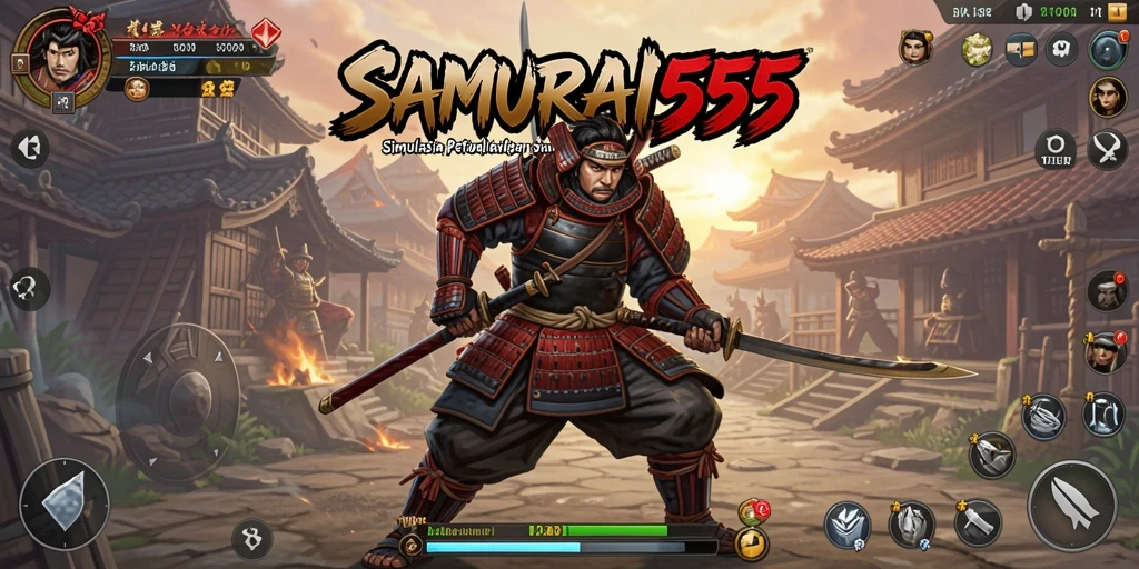 Tampilan menarik dari gameplay samurai yang seru dan mendebarkan.