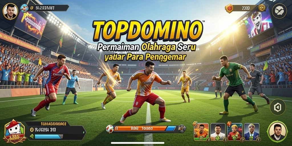 Screenshot gameplay <strong>TOPDOMINO</strong> menampilkan aksi seru dalam permainan olahraga.