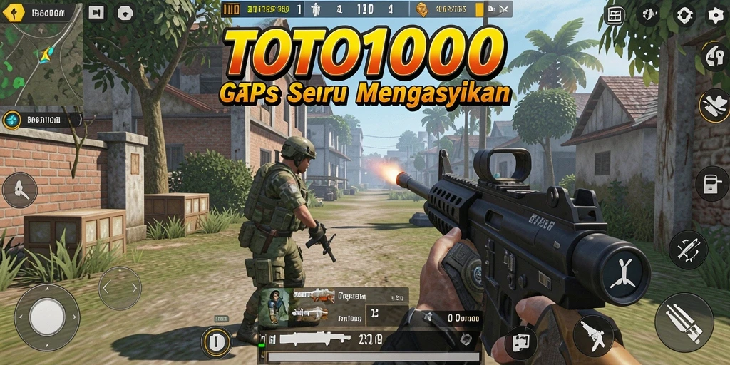 Tampilan gameplay seru dari TOTO1000 di dalam pertempuran TPS.