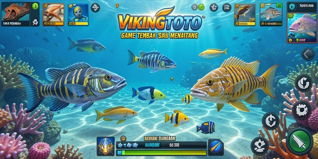 Tampilan gameplay seru menangkap ikan di VIKINGTOTO.